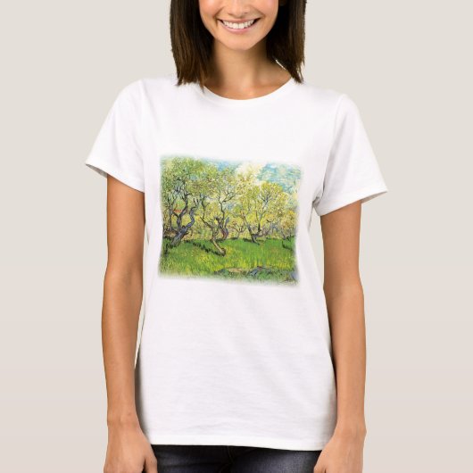 花咲く果樹園 ゴッホ風 Tシャツ (正面)