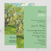 花咲く果樹園、ゴッホ、卒業 招待状 (正面/裏面)