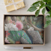 花咲く森の優雅なクジャク 薄葉紙 (ギフト)