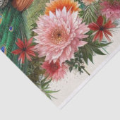 花咲く森の優雅なクジャク 薄葉紙 (詳細)