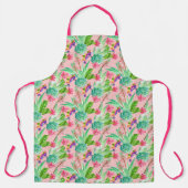 花咲く水彩多汁の模様 エプロン (正面)