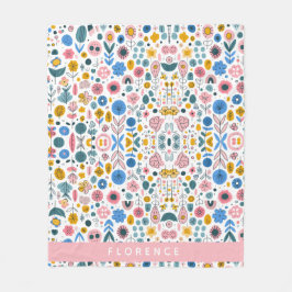 花咲く物語の名前パーソナライズされた毛布 フリースブランケット