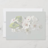 花咲く白い梨の花のウェディング用品 招待状 (裏面)