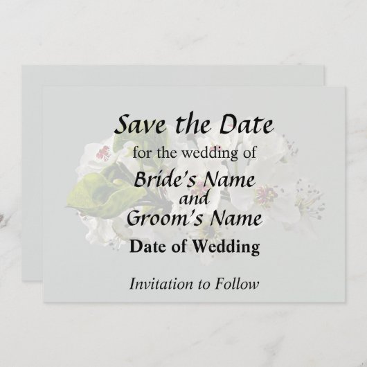 花咲く白い梨の花 セーブザデート (正面/裏面)