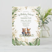 花咲く誕生日パーティー 誕生日カード 招待状 (スタンド正面)