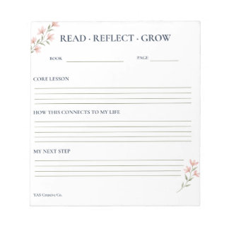 花咲く読書の振り返り Read Reflect Grow ノートパッド