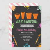 花器絵画の誕生会 招待状 (正面/裏面)