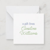 花囲い付き水色の陳腐な花瓶 ノートカード (裏面)