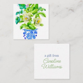 花囲い付き水色の陳腐な花瓶 ノートカード