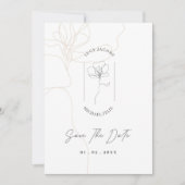 花図解入りの、写真付きののシンプルクラシックの日付を保存 招待状 (正面)