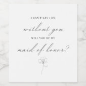 花図解入りの、写真付きのは私の花嫁ワイン ワインラベル (シングルラベル)