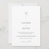 花図解入りの、写真付きのシンプルクラシック結婚のinvitati 招待状 (正面)