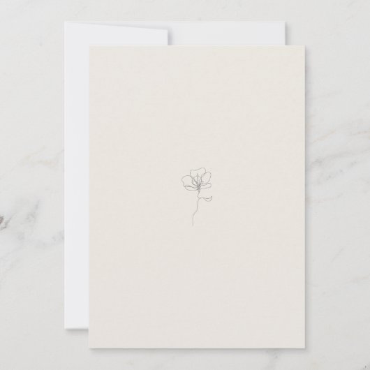 花図解入りの、写真付きのシンプルクラシック結婚ズ 招待状 (裏面)