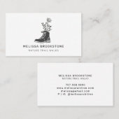 花図解入りの、写真付きの付きハイキングブーツ 名刺 (正面/裏面)