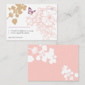 花図解入りの、写真付きの&バタフライガーデンRSVP エンクロージャーカード (正面/裏面)