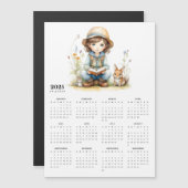 花園うさぎ2025マグネットカレンダーの少女 (正面/裏面)