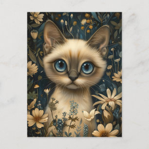 花園でかわいいシャム猫お洒落- ポストカード
