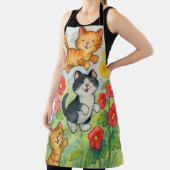 花園で戯れる田舎猫 エプロン (インサイチュ)