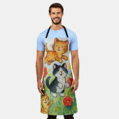 花園で戯れる田舎猫 エプロン (着用した状態)