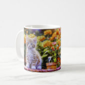 花園で生け姜の子猫 コーヒーマグカップ (正面左)