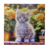 花園で生け姜の子猫 タイル (正面)