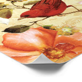 花園で赤い鳥 ポスター (角)