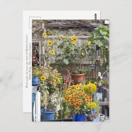 花園と細いボート ポストカード (正面/裏面)