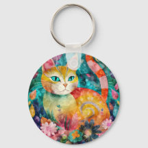 花園に佇む目が緑の猫