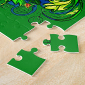 花園に住むカラフル不思議なアライグマ ジグソーパズル (側面)