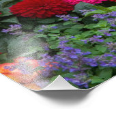 花園のある黄色いピケットフェンス フォトプリント            (角)