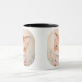 花園のかわいくシックなパステルのオレンジ虎猫猫 マグカップ (中央)