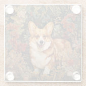 花園のウェルシュコーギービクトリアンを壊した ガラスコースター (裏面)