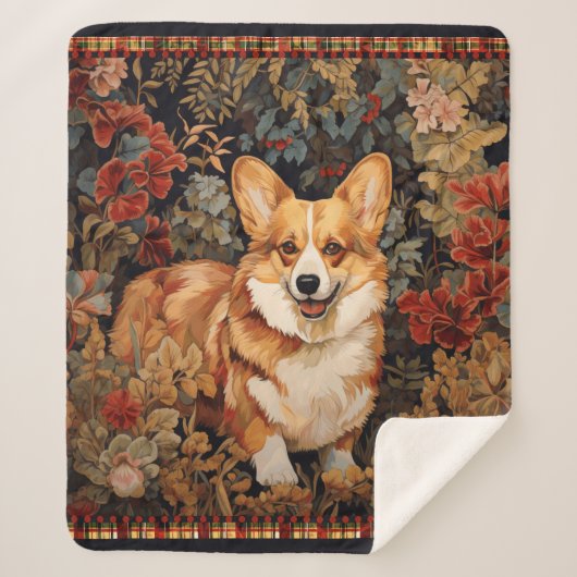 花園のウェルシュコーギービクトリアンを壊した シェルパブランケット (正面)