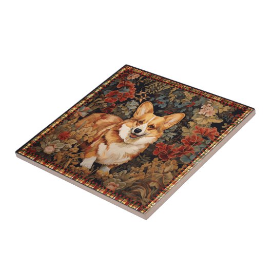 花園のウェルシュコーギービクトリアンを壊した タイル (側面)