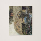 花園のパズルが付いているヴィンテージの国のコテージ ジグソーパズル (縦)