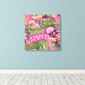 花園のピンクとパープル キャンバスプリント (インサイチュ (ウッドフロア))