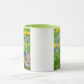 花園のフェンスのポストにブルーバードオス マグカップ (中央)