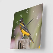 花園のボルティモア・オリオールズ女性 スクエア壁時計 (傾斜)