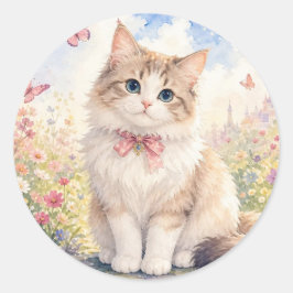 花園の可愛い子猫 ステッカー