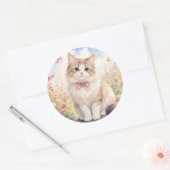 花園の可愛い子猫 ステッカー (封筒)