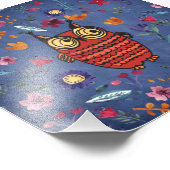 花園の名鳥フクロウ フォトプリント            (角)