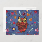 花園の名鳥フクロウ ポストカード (正面/裏面)
