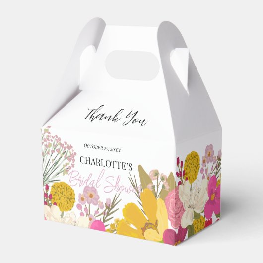 花園の夏のブライダルシャワーお礼 フェイバーボックス (正面サイド)
