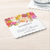 花園の夏のブライダルシャワー ペーパーコースター (アングル)