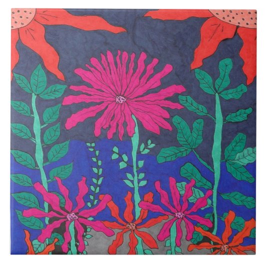 花園の夜景 タイル (正面)