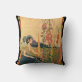 「花園の女の子」アールデコ装飾用クッション クッション (正面)