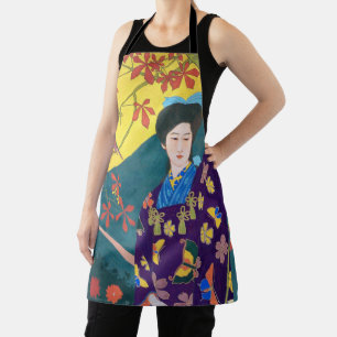 花園の女性・橋口五葉 エプロン