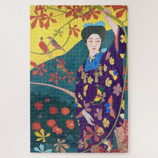 花園の女性・橋口五葉 ジグソーパズル (縦)