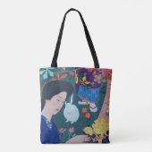 花園の女性・橋口五葉 トートバッグ (裏面)