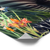 花園の子ジラフのキュートなアートポスター ポスター (角)